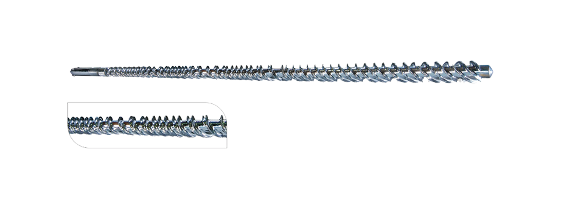 The detail of plastic extrusion screw